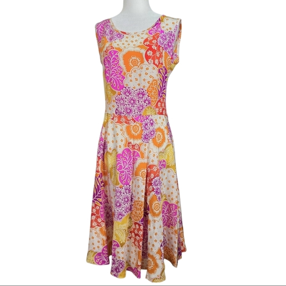 Ungaro Haute couture Maximalist Floral Silk A line midi dress